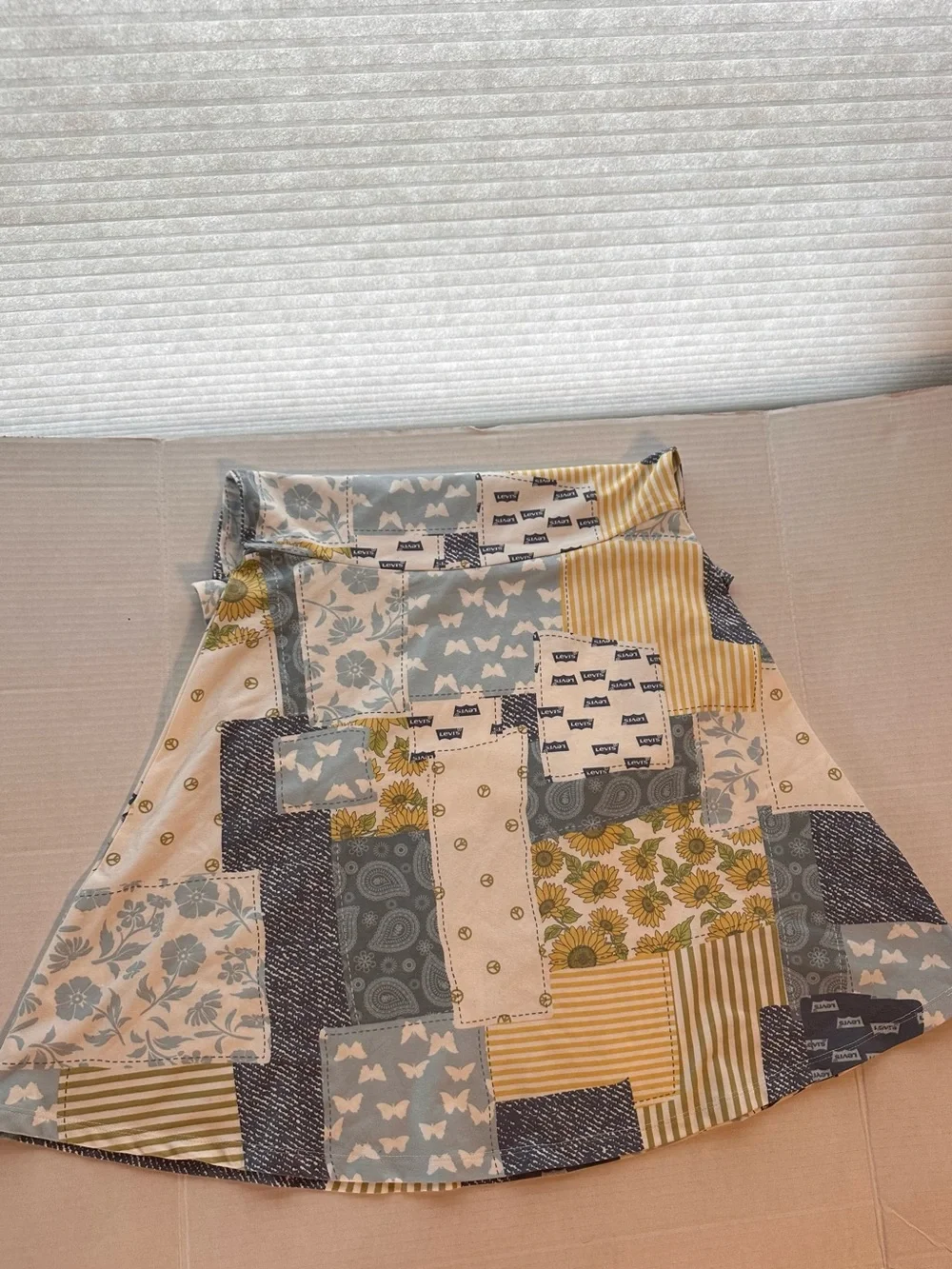 Levi's Girls' Patchwork Dress - Yellow, Blue & Cream